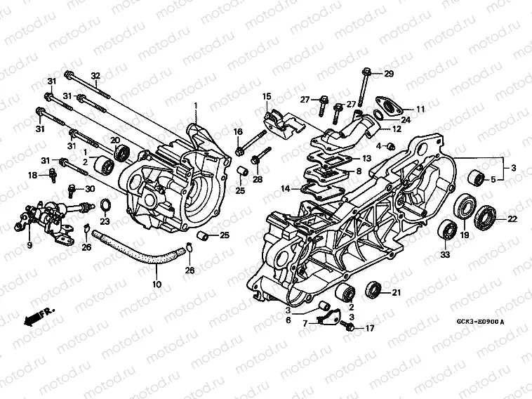 E-9 CRANKSHAFT / OIL PUMP