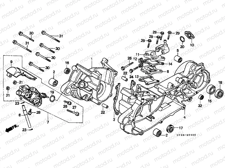 E-9 CRANKSHAFT / OIL PUMP