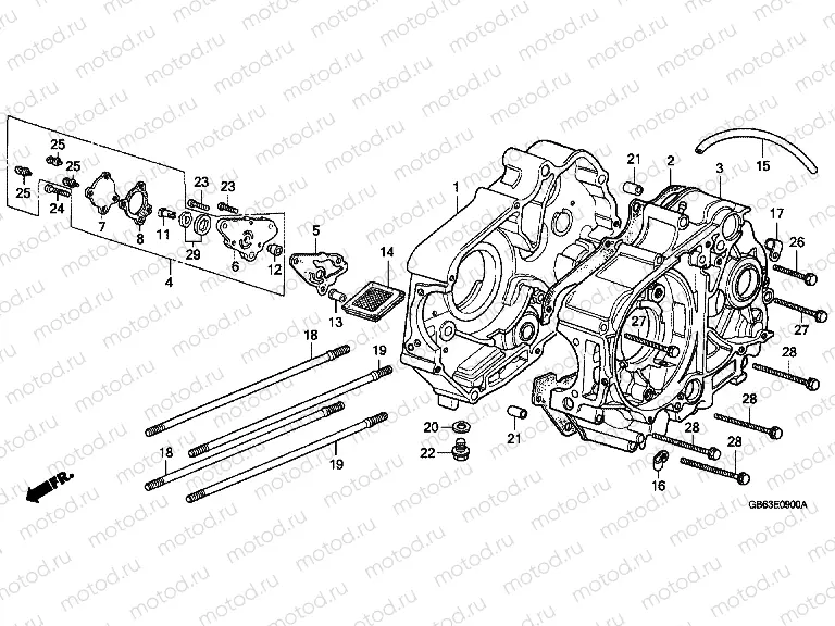 E-9 CRANKSHAFT / OIL PUMP