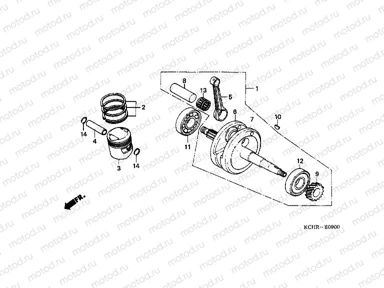 E-9 CRANKSHAFT / PISTON