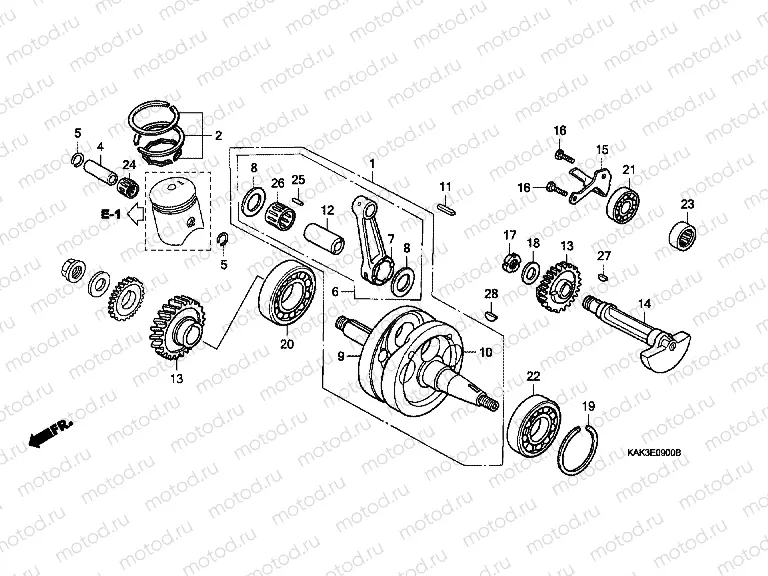 E-9 CRANKSHAFT / PISTON