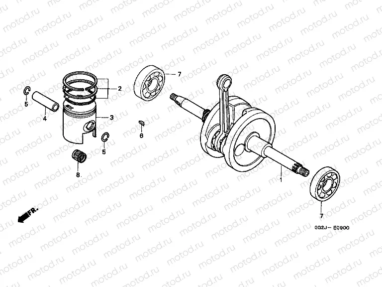 E-9 CRANKSHAFT / PISTON