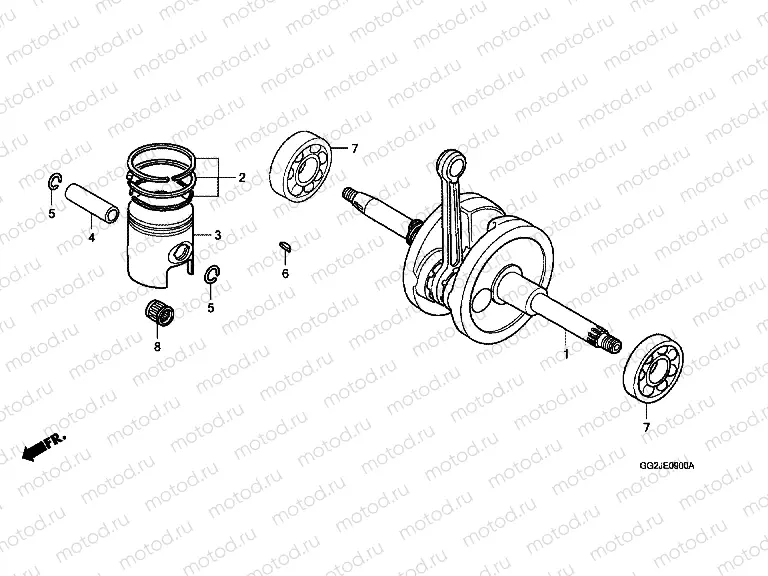 E-9 CRANKSHAFT / PISTON
