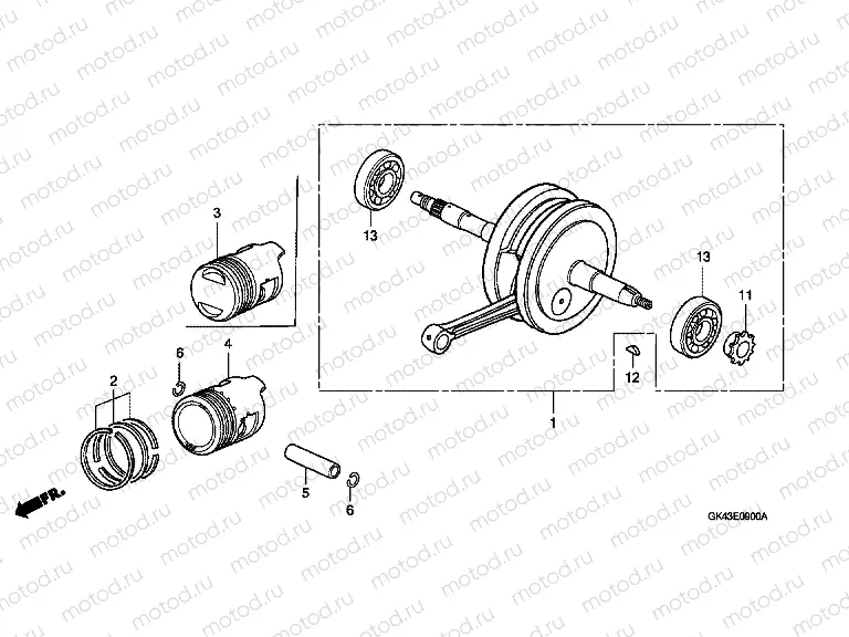 E-9 CRANKSHAFT / PISTON