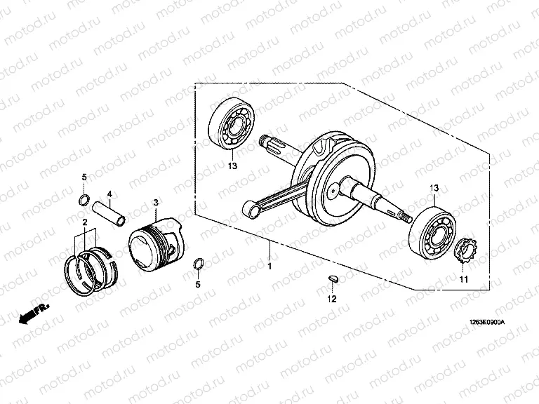 E-9 CRANKSHAFT / PISTON