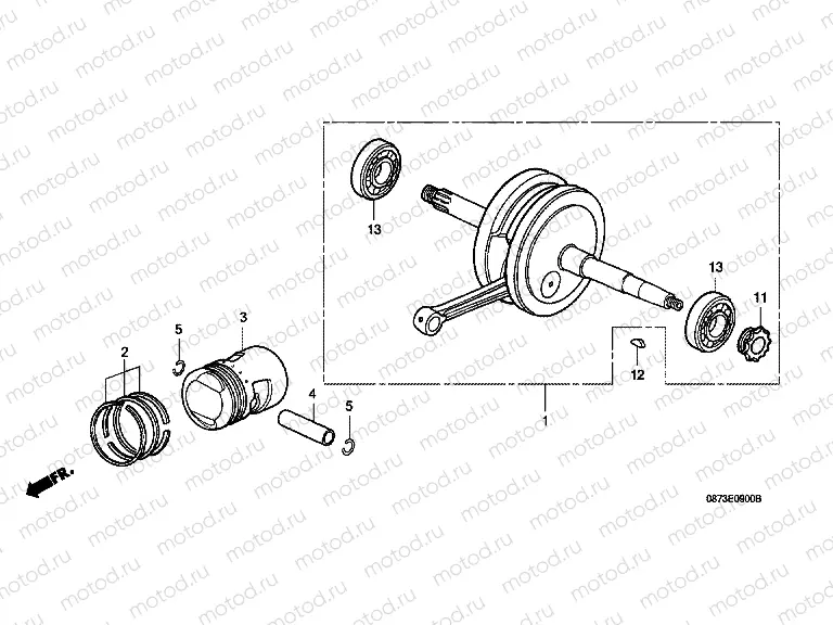 E-9 CRANKSHAFT / PISTON