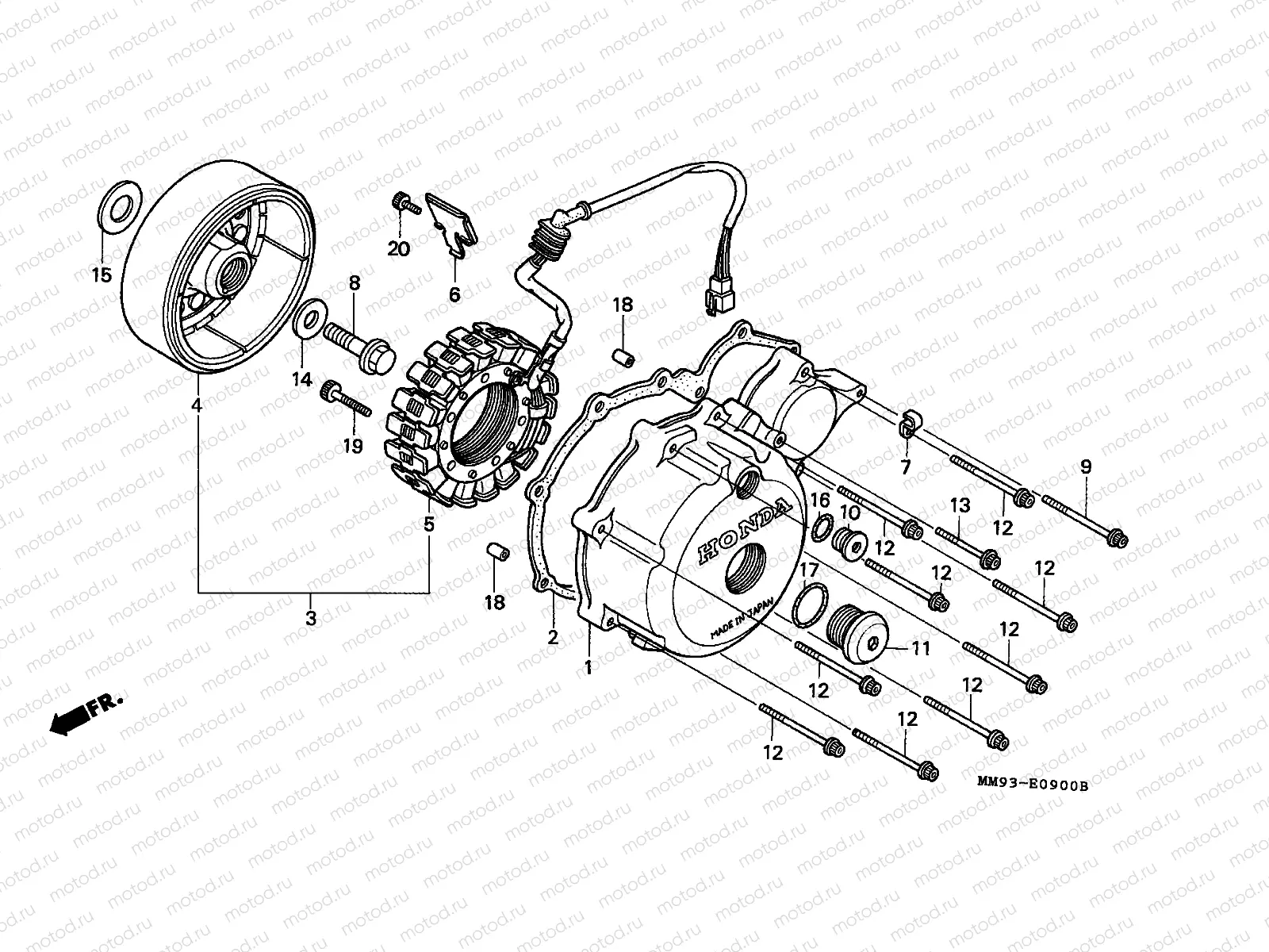 E-9 LEFT CRANKCASE COVER/ GENERATOR