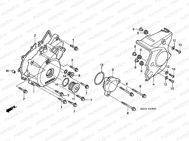 E-9 LEFT CRANKSHAFT COVER