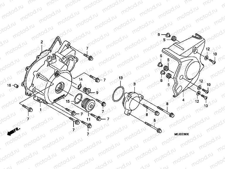 E-9 LEFT CRANKSHAFT COVER