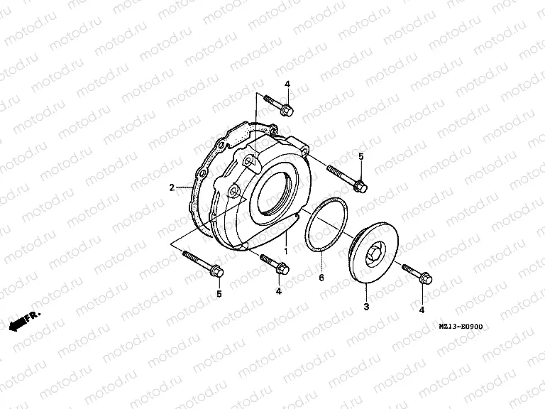 E-9 LEFT CRANKSHAFT COVER