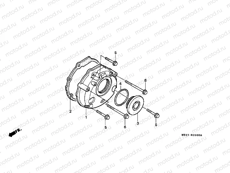 E-9 LEFT CRANKSHAFT COVER