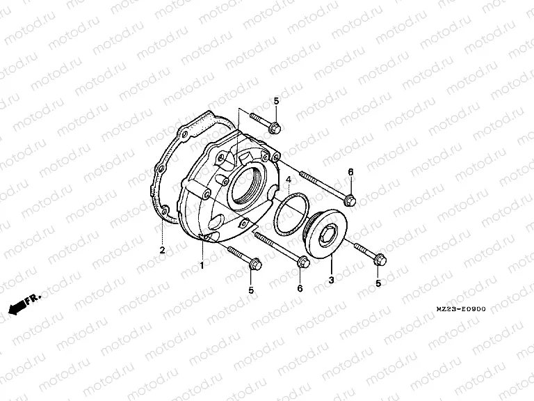 E-9 LEFT CRANKSHAFT COVER