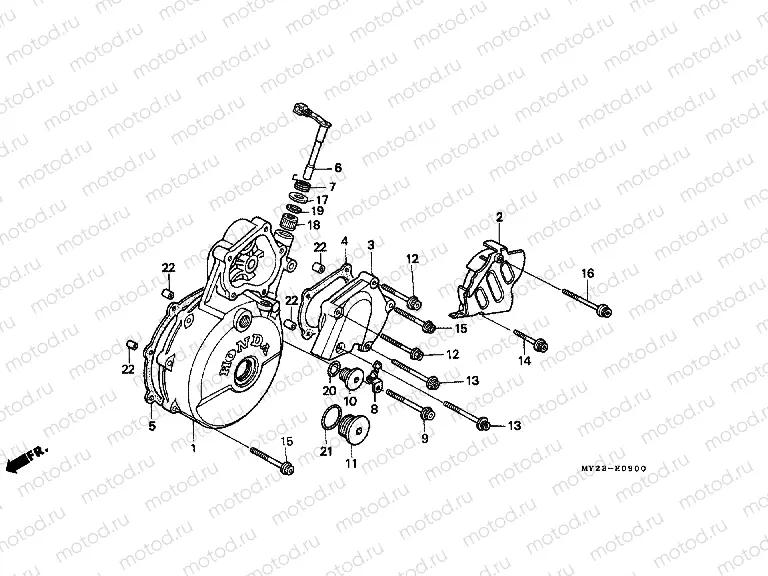 E-9 LEFT CRANKSHAFT COVER