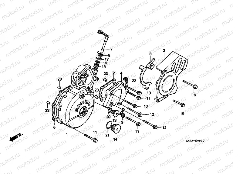 E-9 LEFT CRANKSHAFT COVER