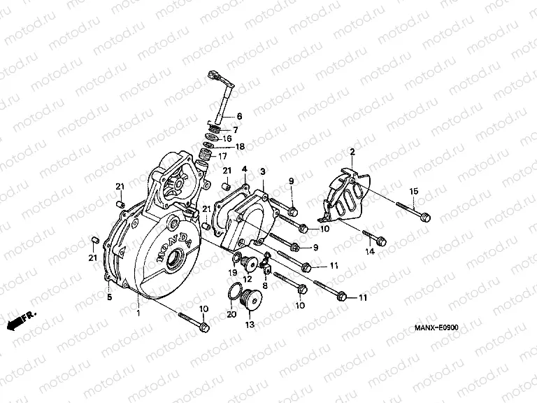 E-9 LEFT CRANKSHAFT COVER