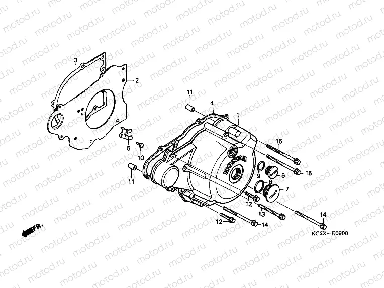 E-9 LEFT CRANKSHAFT COVER