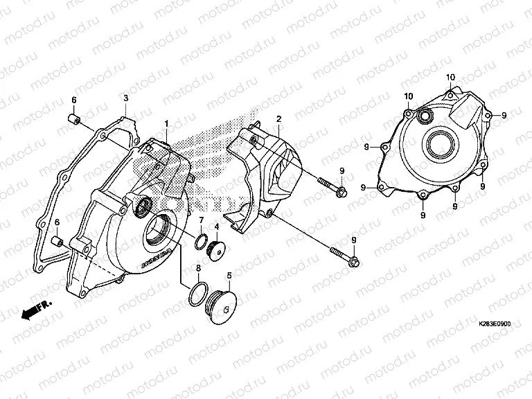 E-9 LEFT CRANKSHAFT COVER