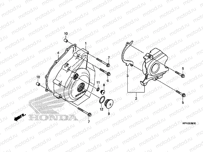 E-9 LEFT CRANKSHAFT COVER