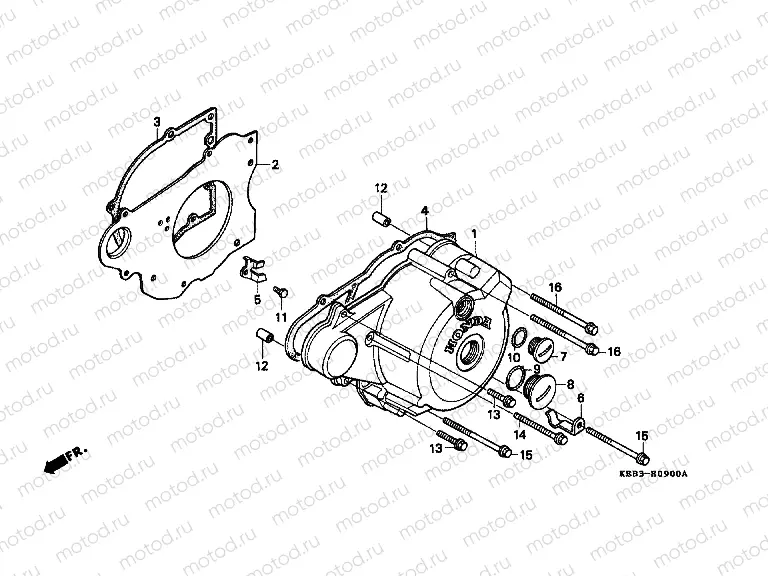 E-9 LEFT CRANKSHAFT COVER