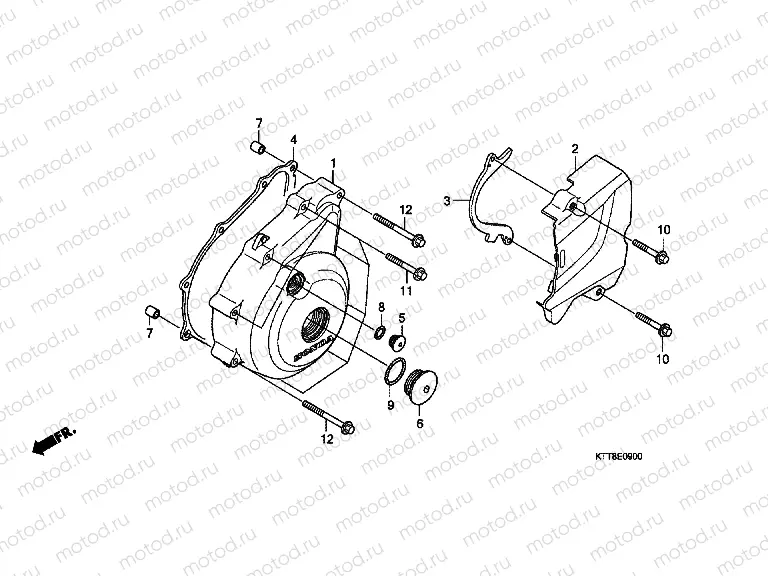 E-9 LEFT CRANKSHAFT COVER