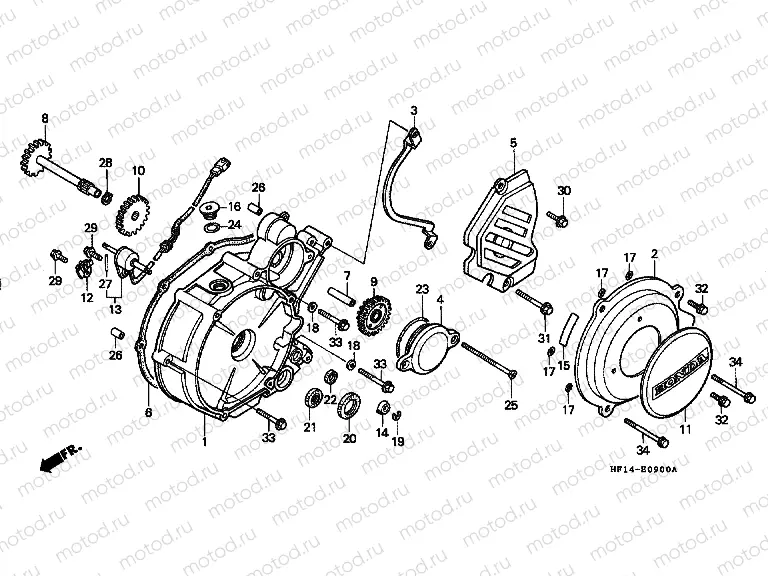 E-9 LEFT CRANKSHAFT COVER