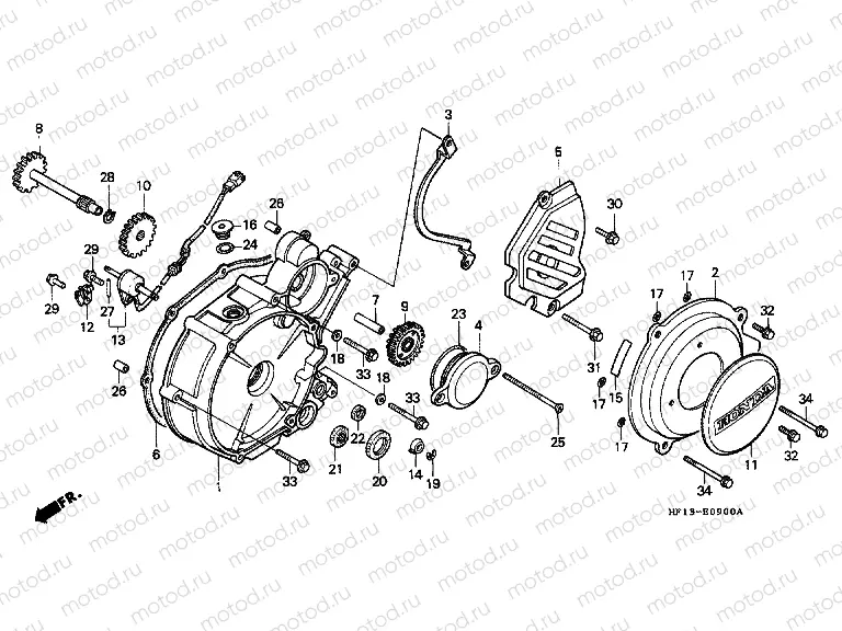 E-9 LEFT CRANKSHAFT COVER