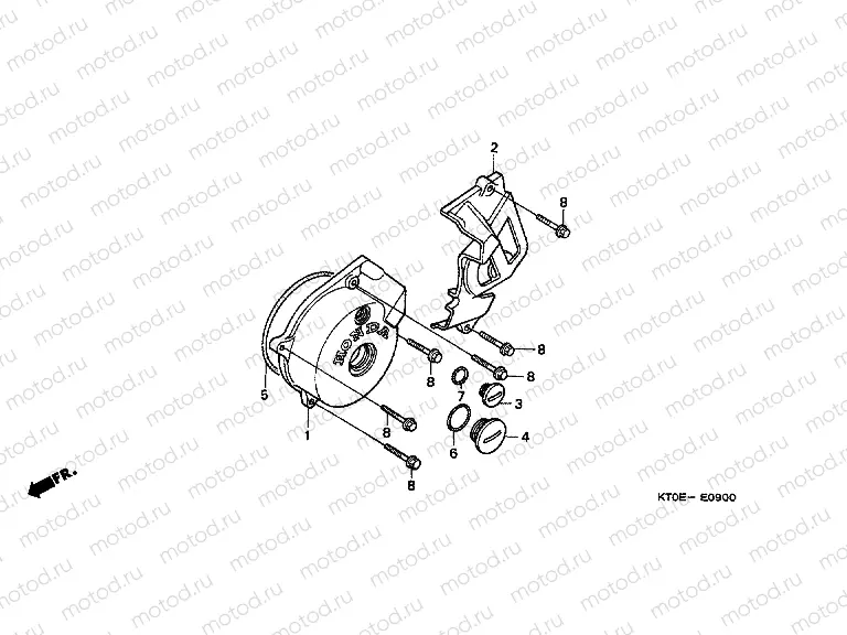 E-9 LEFT CRANKSHAFT COVER