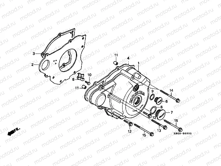 E-9 LEFT CRANKSHAFT COVER