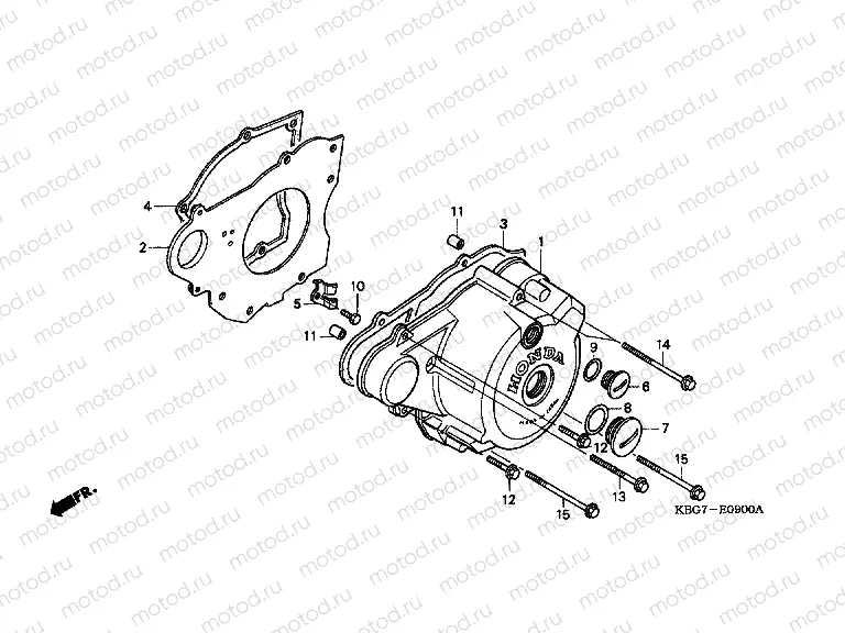 E-9 LEFT CRANKSHAFT COVER