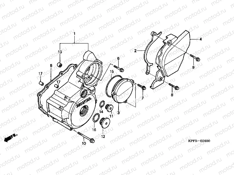 E-9 LEFT CRANKSHAFT COVER
