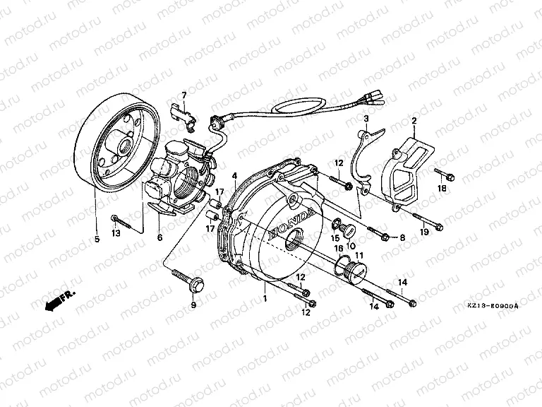 E-9 LEFT CRANKSHAFT COVER