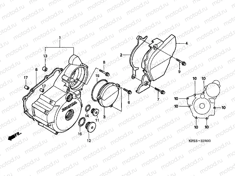 E-9 LEFT CRANKSHAFT COVER