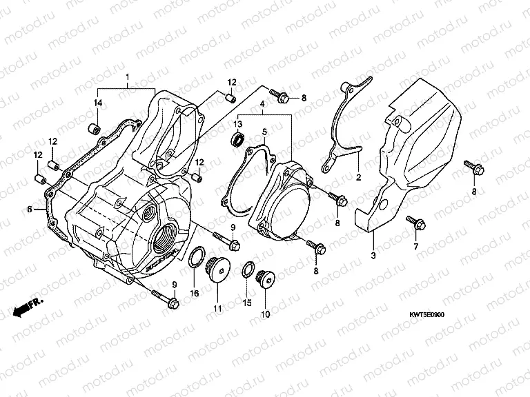 E-9 LEFT CRANKSHAFT COVER
