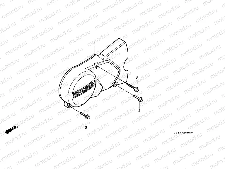 E-9 LEFT CRANKSHAFT COVER