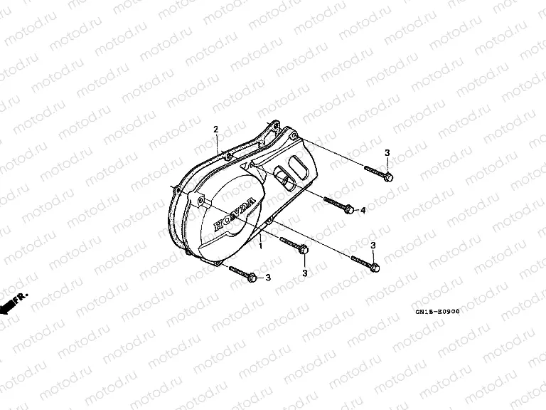E-9 LEFT CRANKSHAFT COVER
