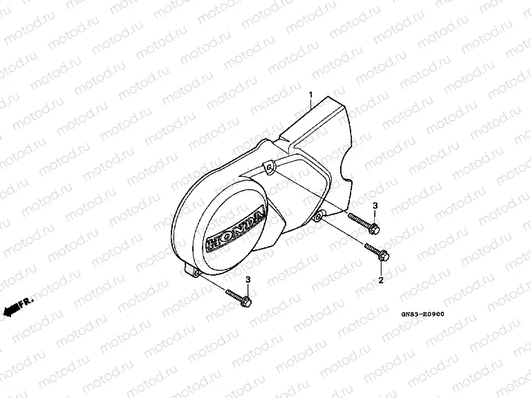 E-9 LEFT CRANKSHAFT COVER (C90P / T)