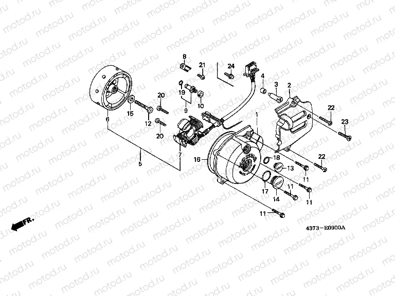 E-9 LEFT CRANKSHAFT COVER / GENERATOR