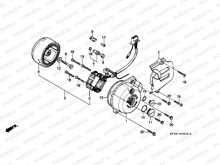 E-9 LEFT CRANKSHAFT COVER / GENERATOR