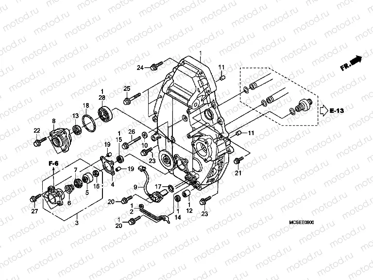 E-9 REAR CRANKSHAFT COVER