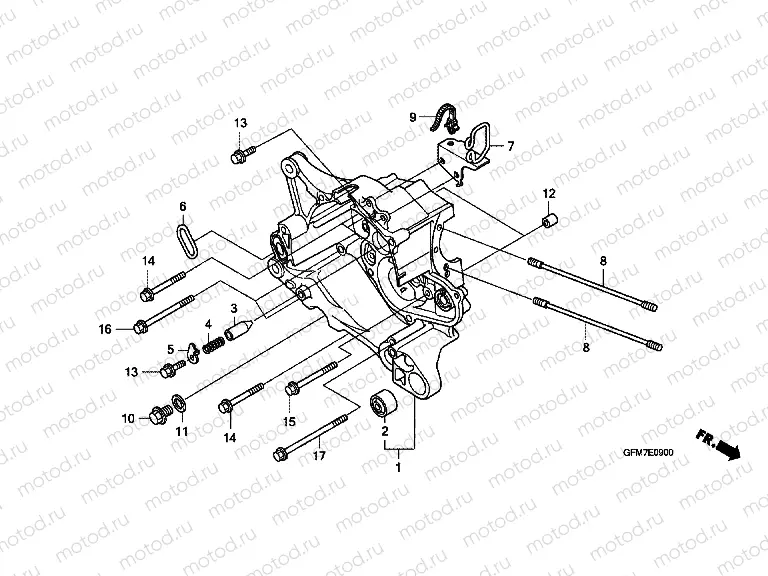 E-9 RIGHT CRANKSHAFT