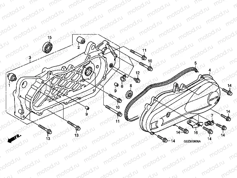 E-9 SWING / LEFT CRANKSHAFT COVER