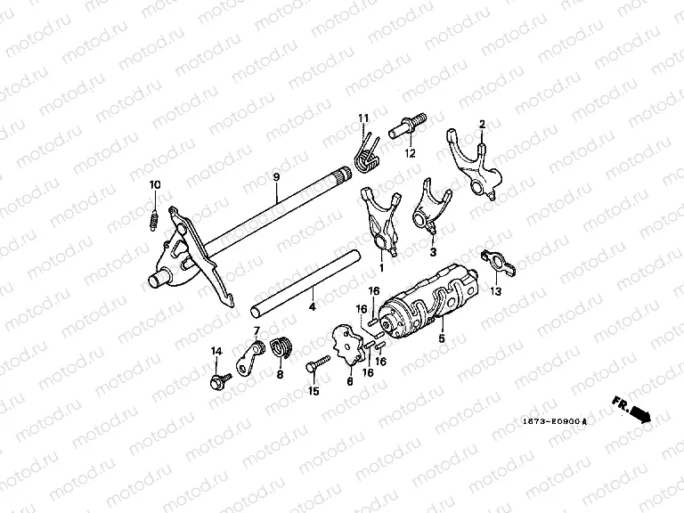 E-9 TRANSMISSION DRUM / CLUTCH FORK