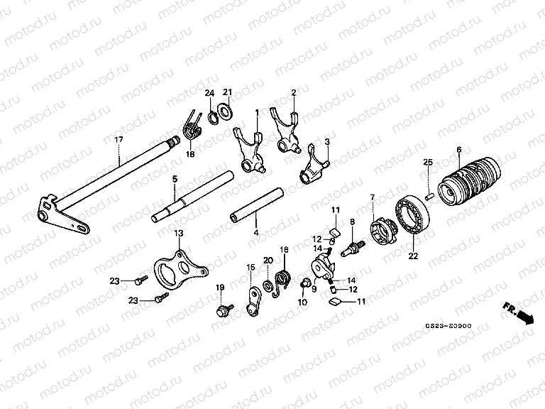E-9 TRANSMISSION DRUM / CLUTCH FORK