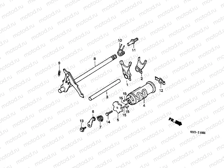 E-9 TRANSMISSION DRUM / CLUTCH FORK (EXCEPT E / U)