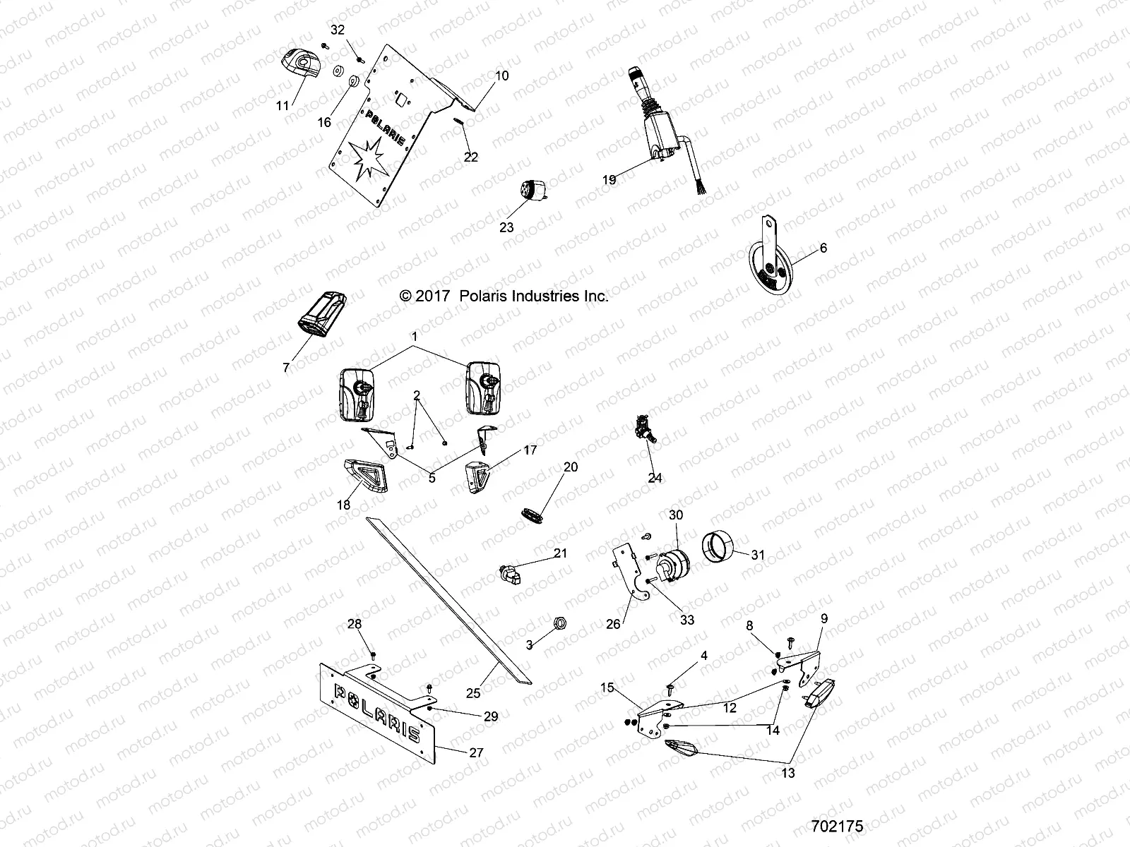 ELECTRICAL COMPONENETS | ELECTRICAL COMPONENETS, LICENSE PLATE AND MIRRORS - R19RGE99F2/FF/SC2/SFF/PCF/PFF (702175)