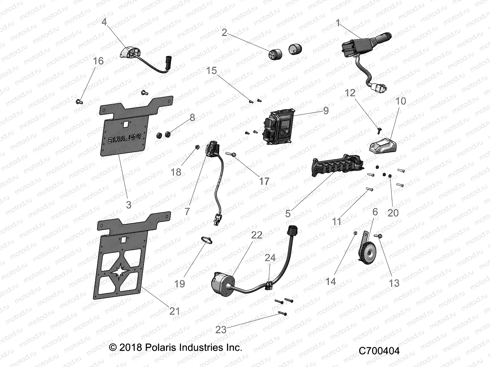 ELECTRICAL COMPONENTS | ELECTRICAL COMPONENTS, AND LICENSE PLATE - R19RRED4F1/N1/J1/SD4C1 (C700404)