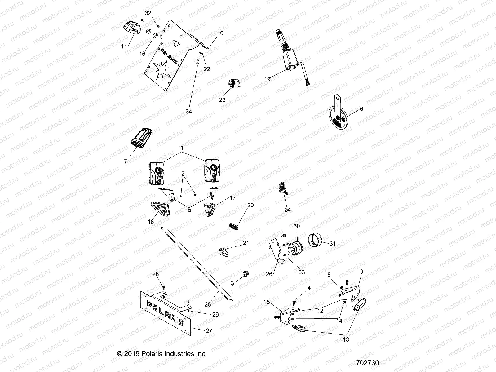ELECTRICAL COMPONENTS | ELECTRICAL COMPONENTS, LICENSE PLATE AND MIRRORS - G21GAB99CM/FM (702730)