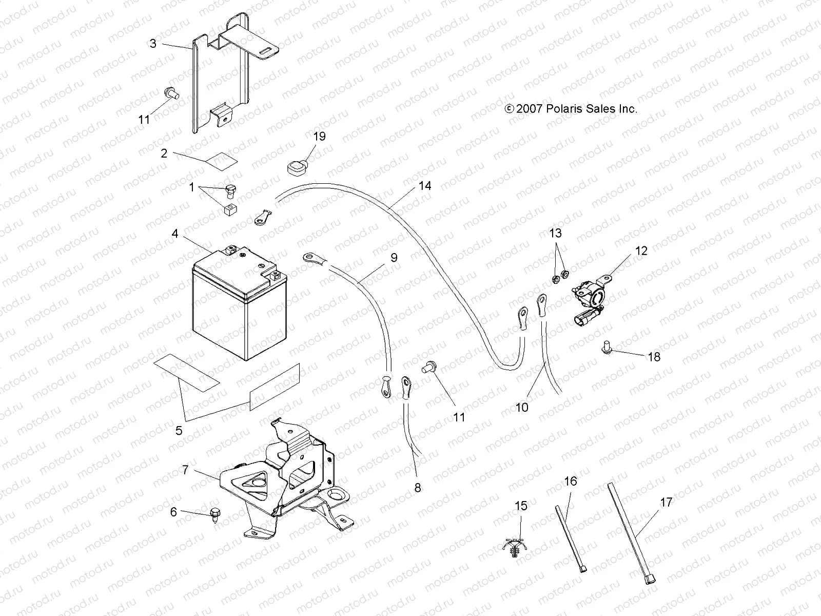 ELECTRICAL | ELECTRICAL, BATTERY - A08DN76AF/AG/AH/AL/AJ/AS (49ATVBATTERY08SPTRG800)