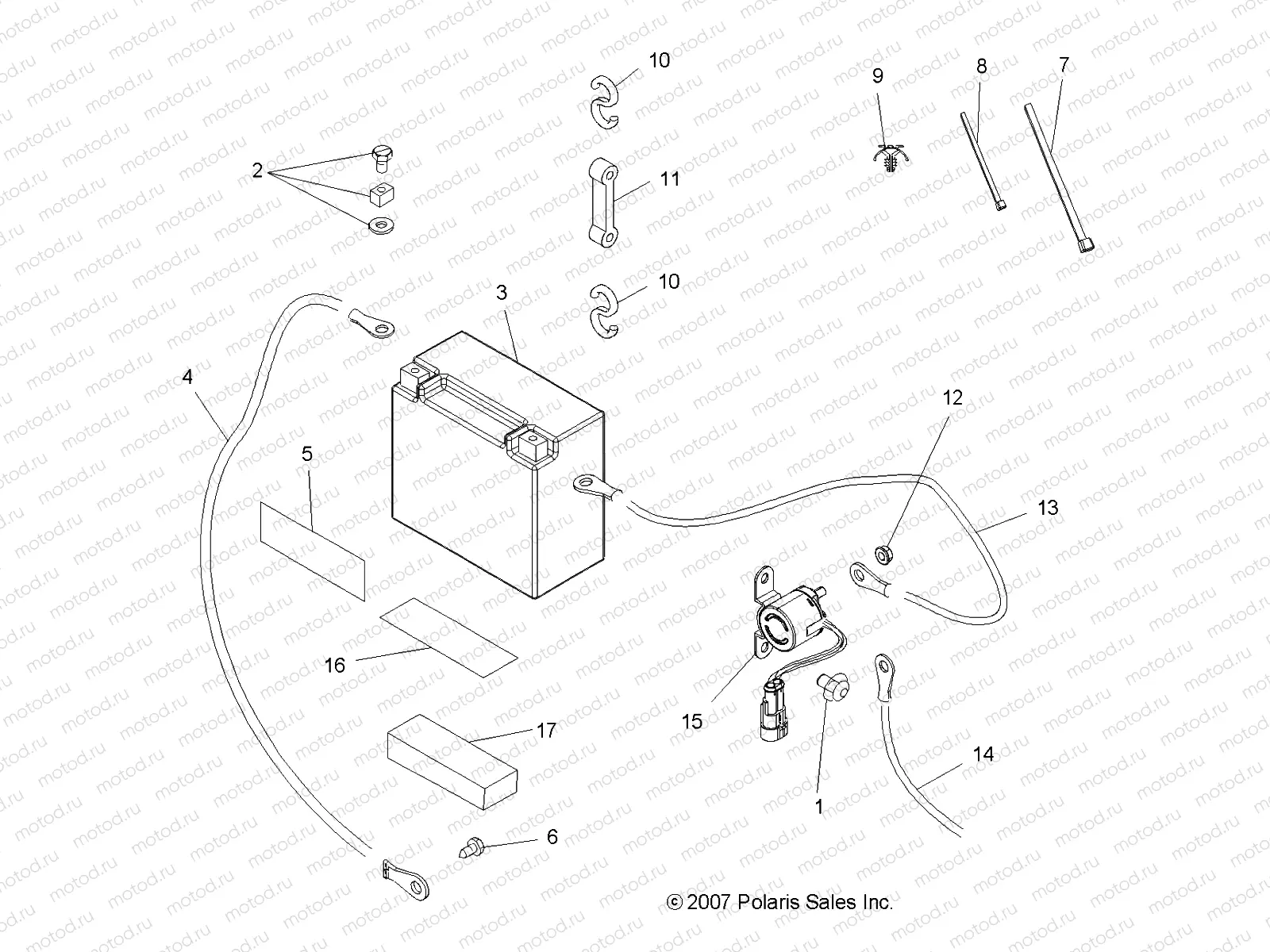 ELECTRICAL | ELECTRICAL, BATTERY - A08MN50AF/AN/AQ/AR/AS/AT/AW/AX (49ATVBATTERY08SP500EFI)