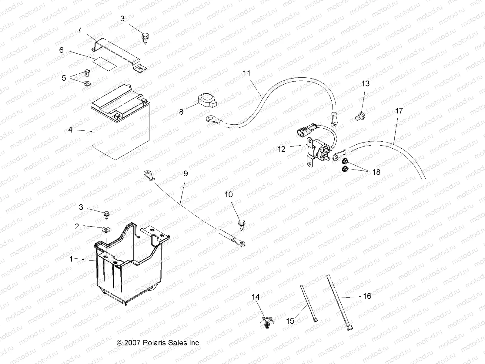 ELECTRICAL | ELECTRICAL, BATTERY - A08MN76AF/AL/AQ/AR/AS/AT/AX (49ATVBATTERY08SP800HO)